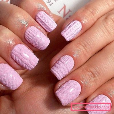 Manicure lavorata a maglia alla moda 2019-2020 anni