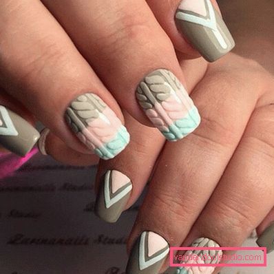 Manicure lavorata a maglia alla moda 2019-2020 anni