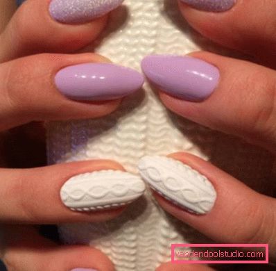 Manicure lavorata a maglia alla moda 2019-2020 anni