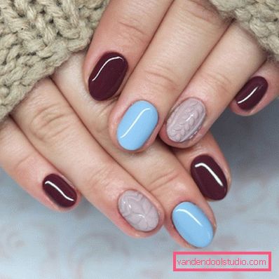 Manicure lavorata a maglia alla moda 2019-2020 anni