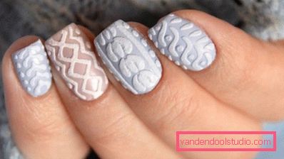 Manicure lavorata a maglia alla moda 2019-2020 anni