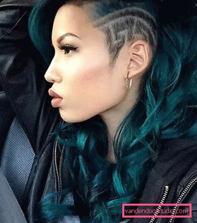 Tagli per capelli da donna con tempia rasata per capelli lunghi Tagli di capelli femminili creativi con tempie rasate e nuca