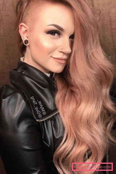 Tagli per capelli da donna con tempia rasata per capelli lunghi Tagli di capelli femminili creativi con tempie rasate e nuca