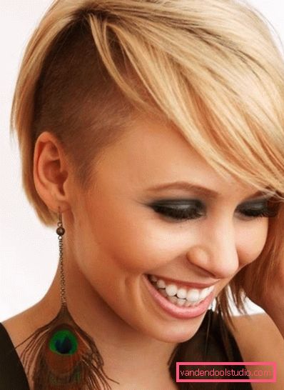 Tagli per capelli da donna con tempia rasata a capelli medi Tagli di capelli femminili creativi con tempie rasate e nuca