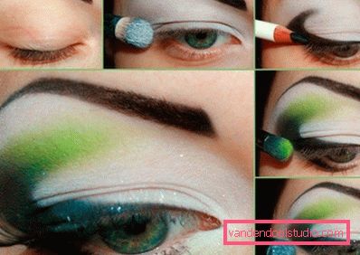 trucco occhi nei toni del verde