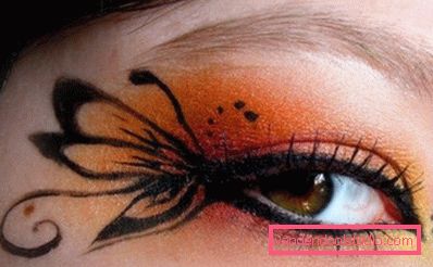 trucco per gli occhi con un bellissimo motivo