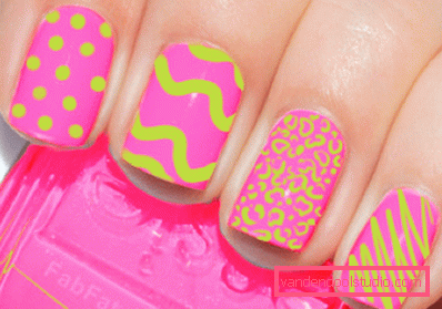manicure rosa e verde manicure rosa e verde