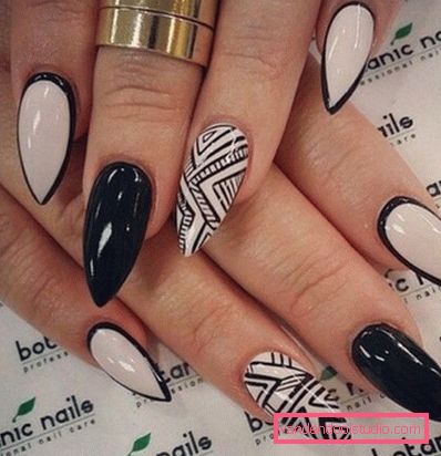 Bella manicure sulle unghie affilate 2019-2020