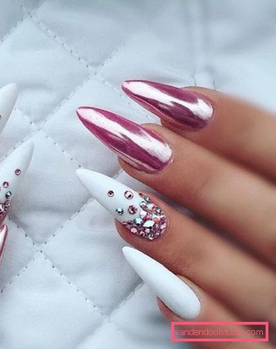Bella manicure sulle unghie affilate 2019-2020
