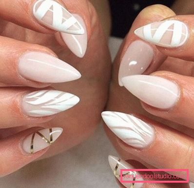 Bella manicure sulle unghie affilate 2019-2020