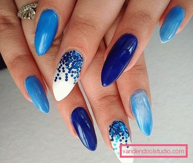 Bella manicure sulle unghie affilate 2019-2020