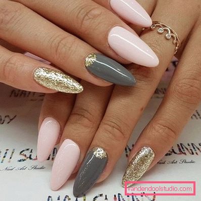 Bella manicure sulle unghie affilate 2019-2020