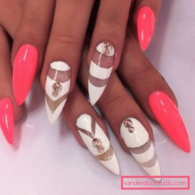 Bella manicure sulle unghie affilate 2019-2020