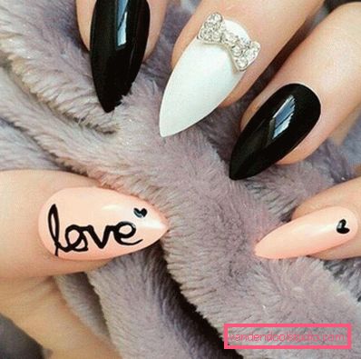 Bella manicure sulle unghie affilate 2019-2020