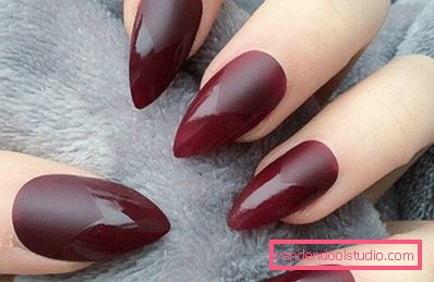 Bella manicure sulle unghie affilate 2019-2020