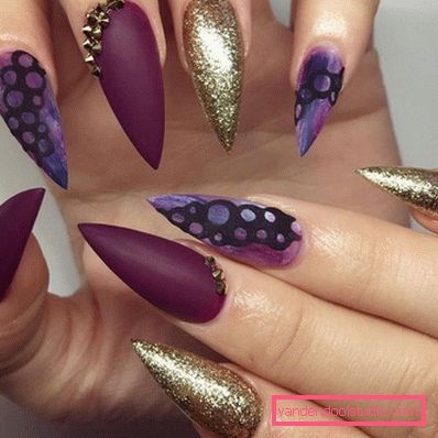 Bella manicure sulle unghie affilate 2019-2020