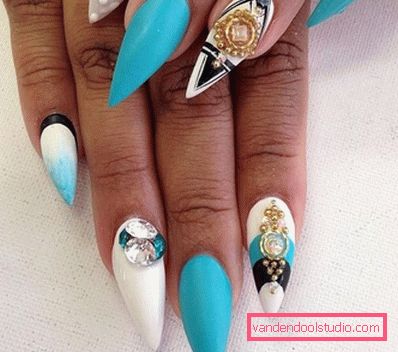 Bella manicure sulle unghie affilate 2019-2020
