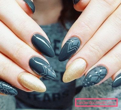 Bella manicure sulle unghie affilate 2019-2020