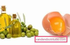 Maschera per capelli & quot; uovo e olio d'oliva & quot; Maschera per capelli con un uovo. Ricette semplici della mascherina dell'uovo