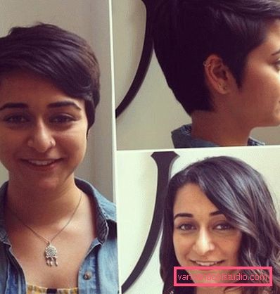 Extension per capelli corti prima e dopo le foto Prolunghe di capelli corti microcapsulari