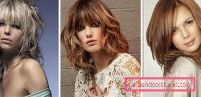 Tagli di capelli multistrato per capelli medi con frangia e senza - foto