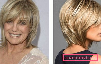 Tagli di capelli multistrato per capelli medi con frangia e senza - foto