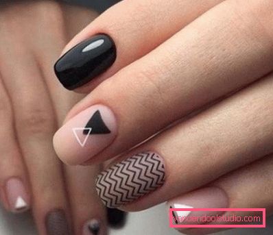 Manicure nera alla moda