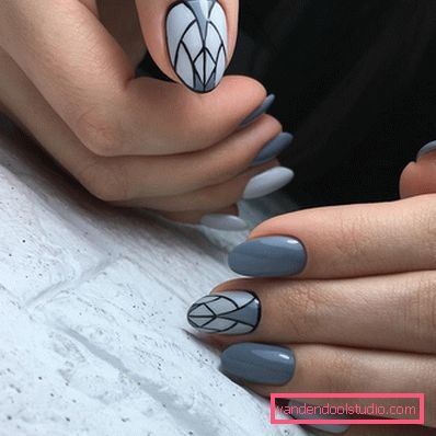 Elegante manicure geometrica 2019-2020 anni
