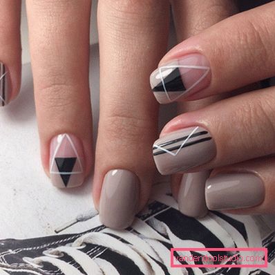 Elegante manicure geometrica 2019-2020 anni