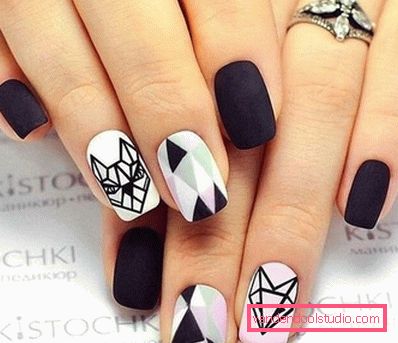 Elegante manicure geometrica 2019-2020 anni