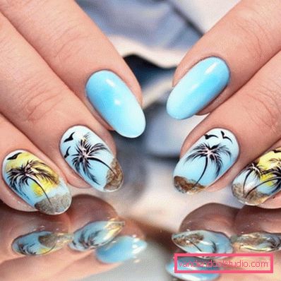 Bella manicure blu - foto