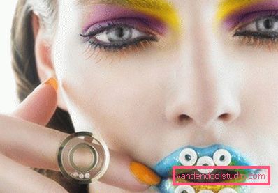 trucco in colori vivaci trucco insolito con colori vivaci