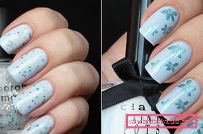 nail art con vernice blu nail art con vernice blu