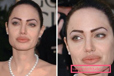 sopracciglia orribili del tatuaggio Angelina Jolie