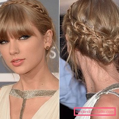 tessendo sulla testa di Taylor Swift tessendo sulla testa di Taylor Swift