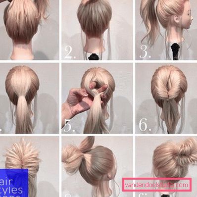 Acconciature ciambella alta e bassa su capelli lunghi