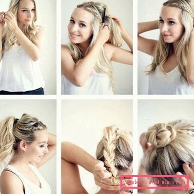 Acconciature ciambella alta e bassa su capelli lunghi