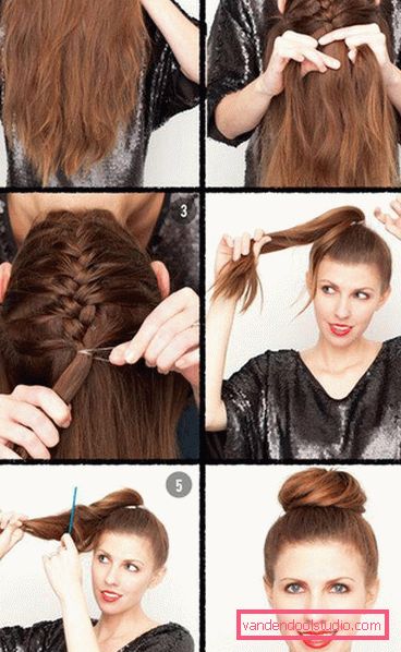 Acconciature ciambella alta e bassa su capelli lunghi