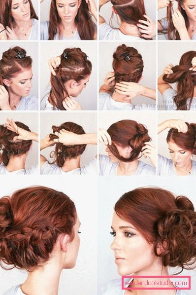 Acconciature ciambella alta e bassa su capelli lunghi