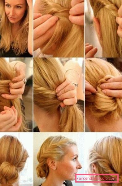 Acconciature ciambella alta e bassa su capelli lunghi