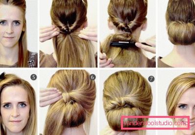 Acconciature ciambella alta e bassa su capelli lunghi