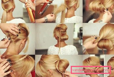 Acconciature ciambella alta e bassa su capelli lunghi