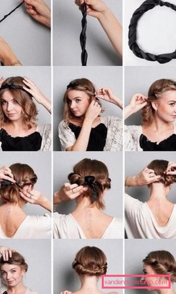 Una varietà di acconciature raccolte per capelli medi