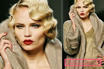 modella da casa Jean Paul Gaultier con il trucco stile retrò modella da casa Jean Paul Gaultier con il trucco stile retrò