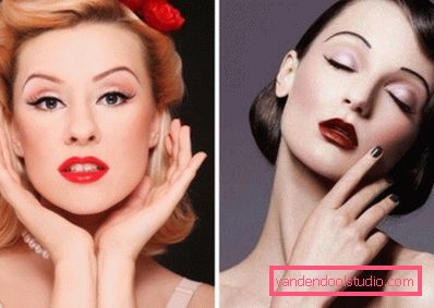 due modelli con trucco retrò due modelli con trucco retrò