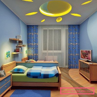 Interessante la stanza dei bambini di design per un ragazzo di diverse età