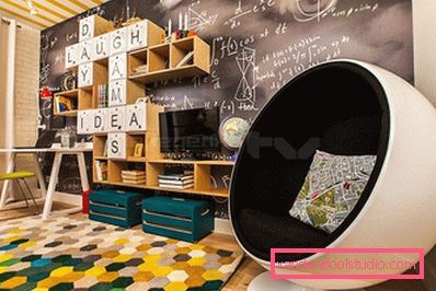 Interessante la stanza dei bambini di design per un ragazzo di diverse età