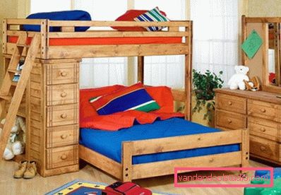 Un design interessante di una stanza per bambini per un ragazzo di diverse età.