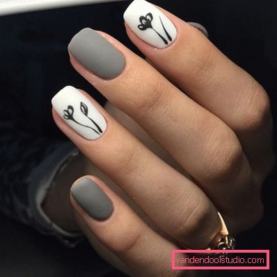 Elegante manicure grigio 2019-2020 anni