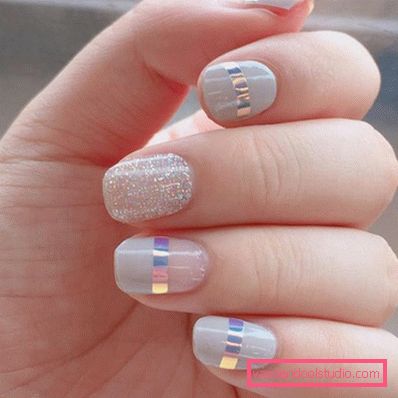 Elegante manicure grigio 2019-2020 anni